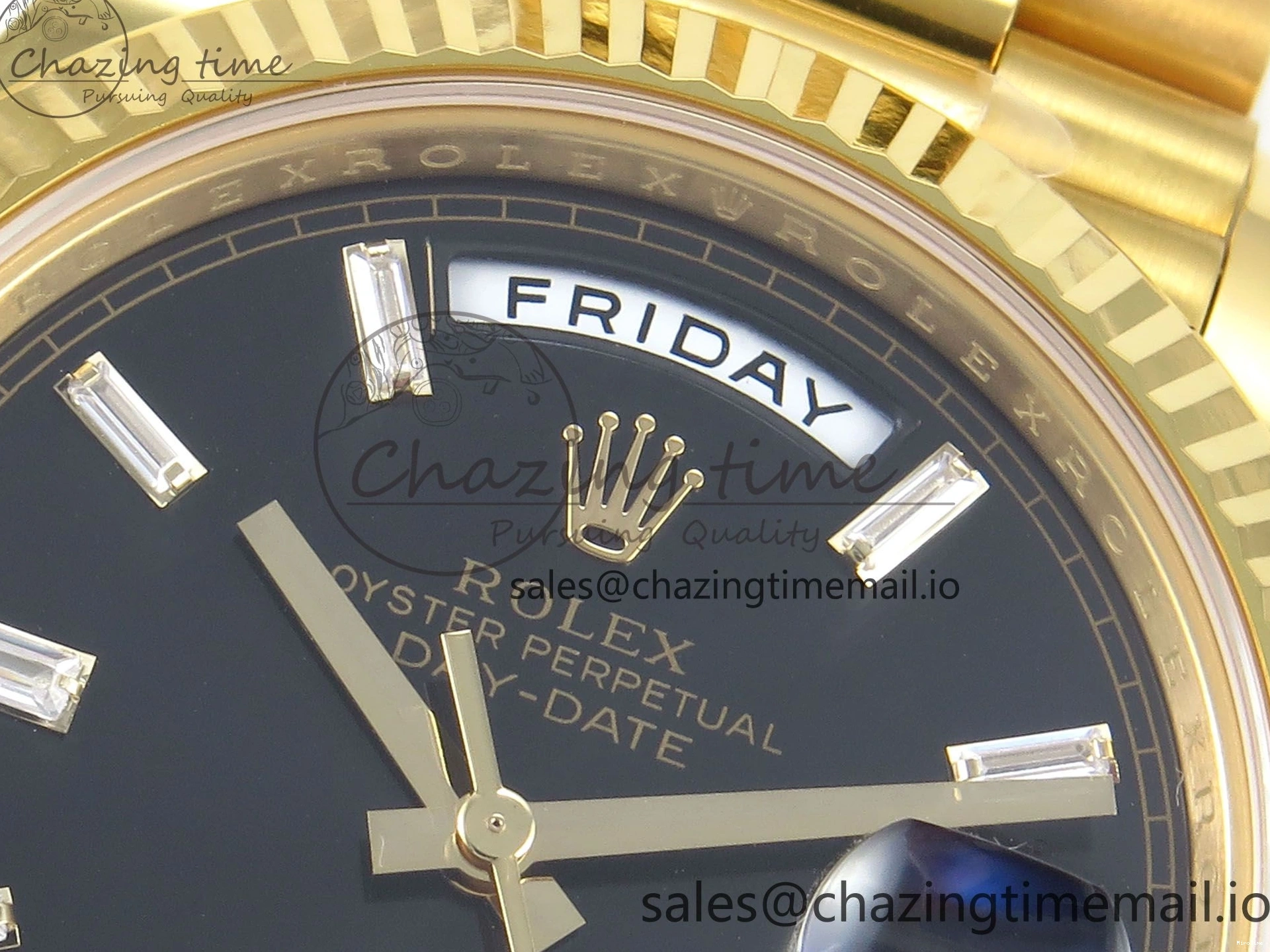 MiroTime 0320 Packable Day Date 40 YG 228238 THBF 1:1 Best Edition Black Crystal Dial on President Bracelet VR3255 V3 (Gain Weight) 378